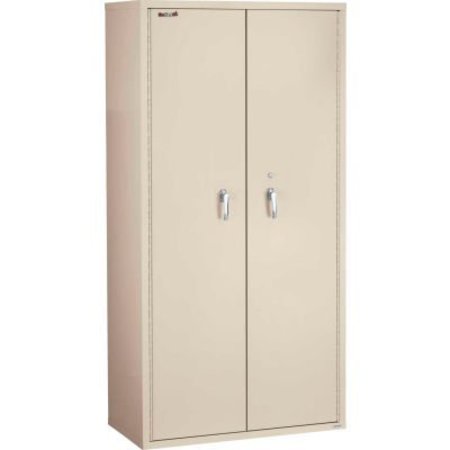FIRE KING FireKingÂ Fireproof Storage Cabinet W/End Tab Inserts, 36"Wx19-1/4"Dx72"H, Parchment, Assembled CF7236-MDPA